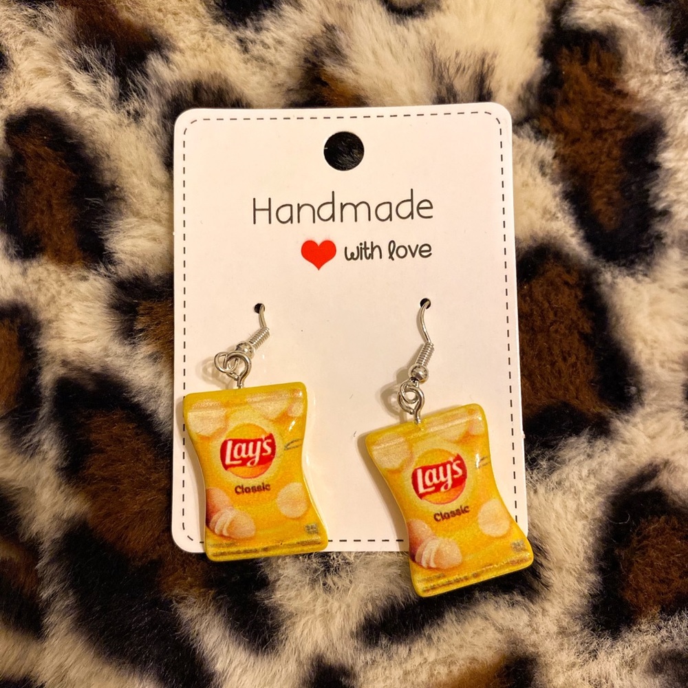LAYS CHIPS HANDMADE EARRINGS 💛 - Picture 4 of 5